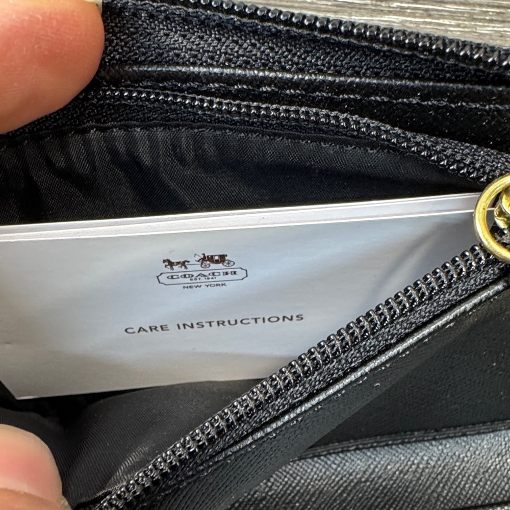 Coach Black leather Wristlet with Gold Accent - Picture 10 of 11